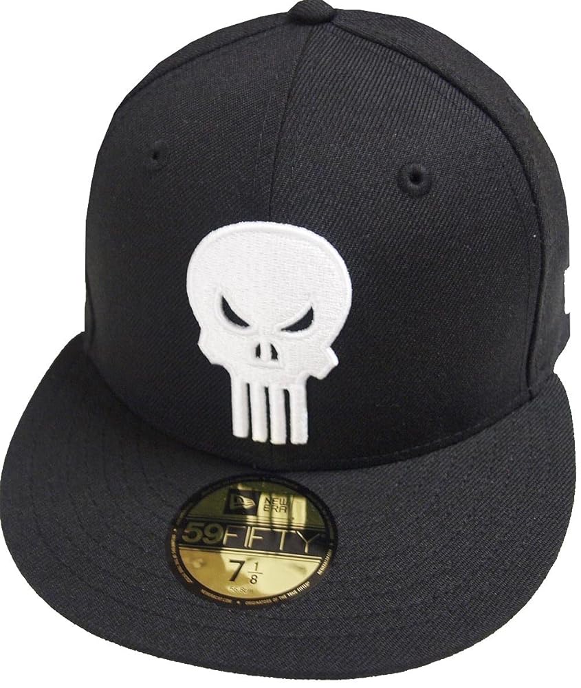完売品 6ブランドロゴ エッジパッド BLACK Special edition Amazon.com: Marvel Punisher Symbol Black 59Fifty Cap- 7 1/2